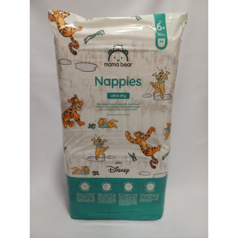 Підгузки 6+ розміру Mama Bear 16+ кг 66 шт Підгузки 6+ розміру Mama Bear 16+ кг 66 шт