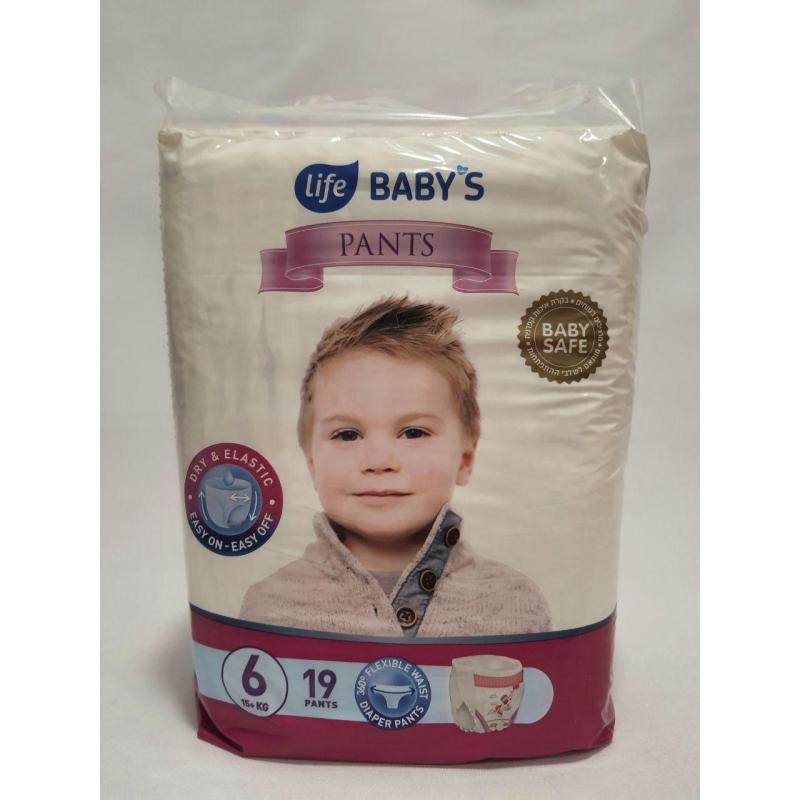 Підгузки-трусики Life Baby’s 6 розміру 15+ кг 19 штуки Підгузки-трусики Life Baby’s 6 розміру 15+ кг 19 штуки