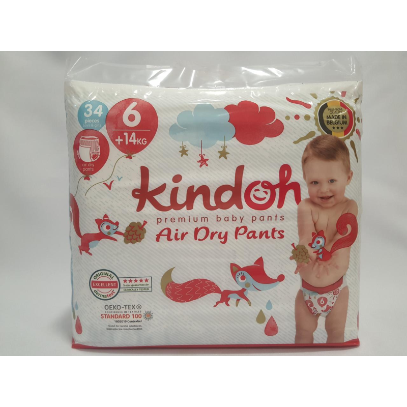Памперси, підгузники-трусики Kindoh розмір 6 (14+ кг.) 34 шт. Памперси, підгузники-трусики Kindoh розмір 6 (14+ кг.) 34 шт.