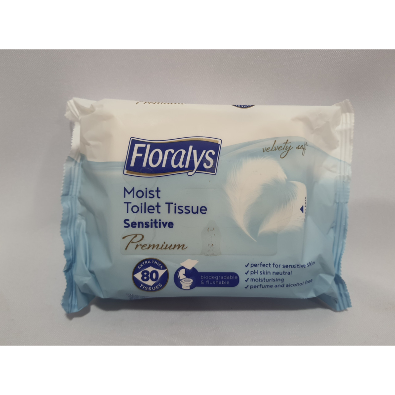 Вологий туалетний папір Floralys sensitive 80 шт в уп. Вологий туалетний папір Floralys sensitive 80 шт в уп.