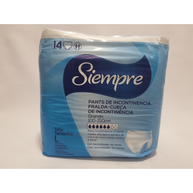 Урологічні труси Siempre L 6 крапель 100-150 см 14 штук Урологічні труси Siempre L 6 крапель 100-150 см 14 штук
