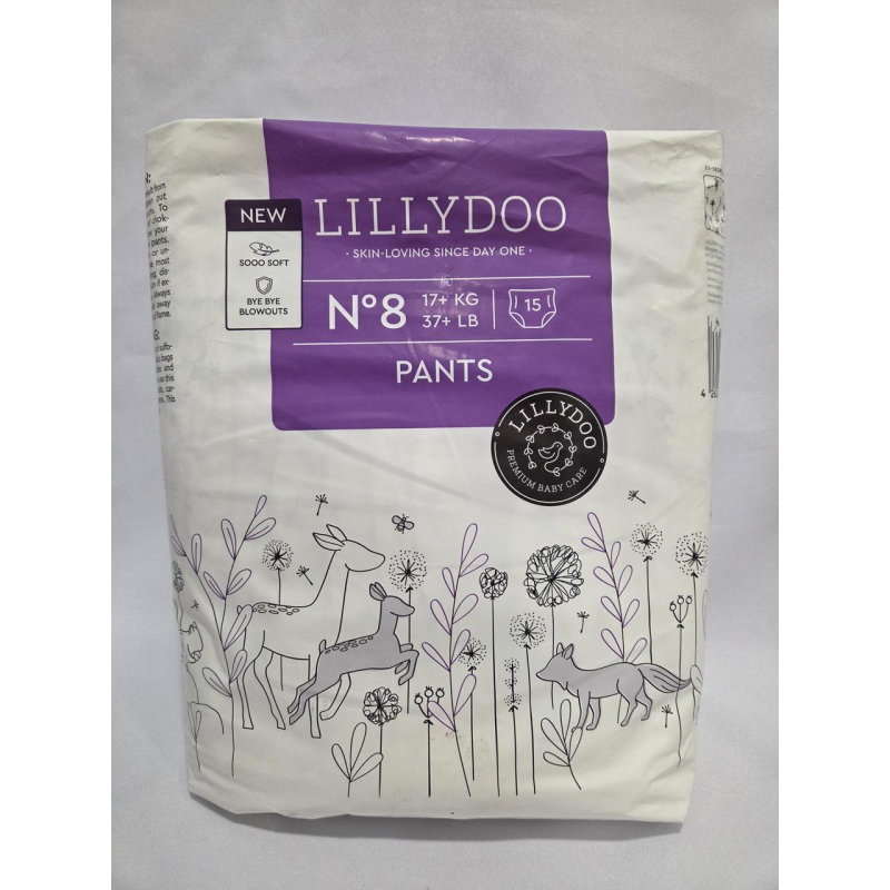 Підгузки-трусики Lillydoo розмір 8 (17+кг.) в упаковці 15 шт. Підгузки-трусики Lillydoo розмір 8 (17+кг.) в упаковці 15 шт.