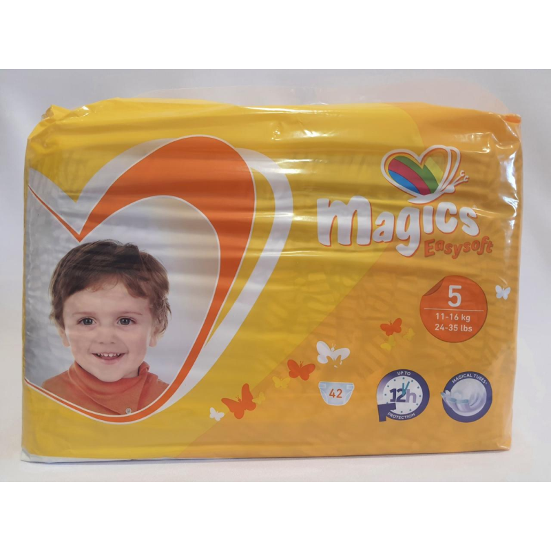 Підгузники Magis розмір 5 (11-25кг.) 42 шт. в уп. Підгузники Magis розмір 5 (11-25кг.) 42 шт. в уп.