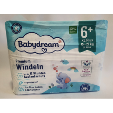 Підгузки 6+ розміру Babydream 15-21 кг 30 шт., памперси.